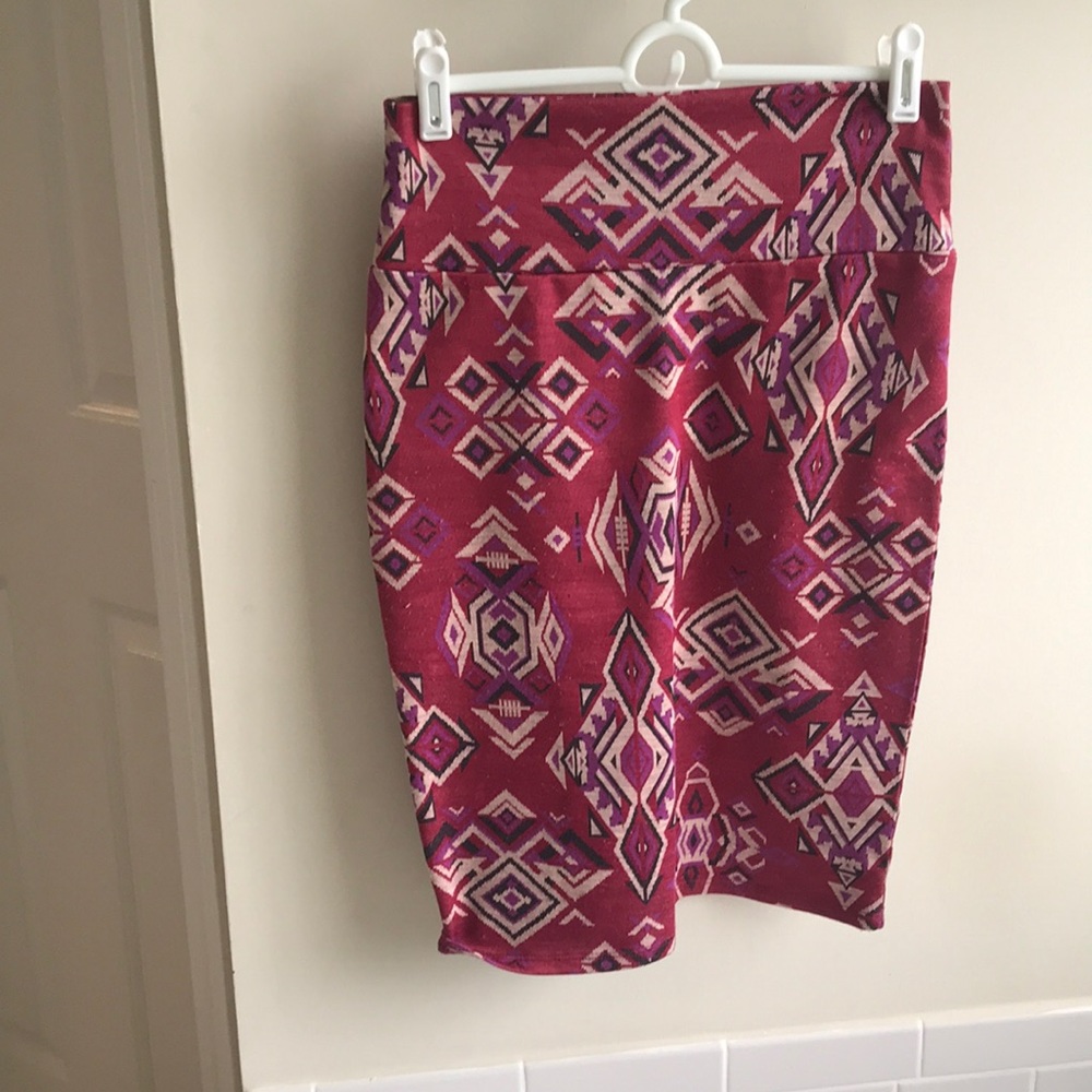 Pink Aztec pencil skirt